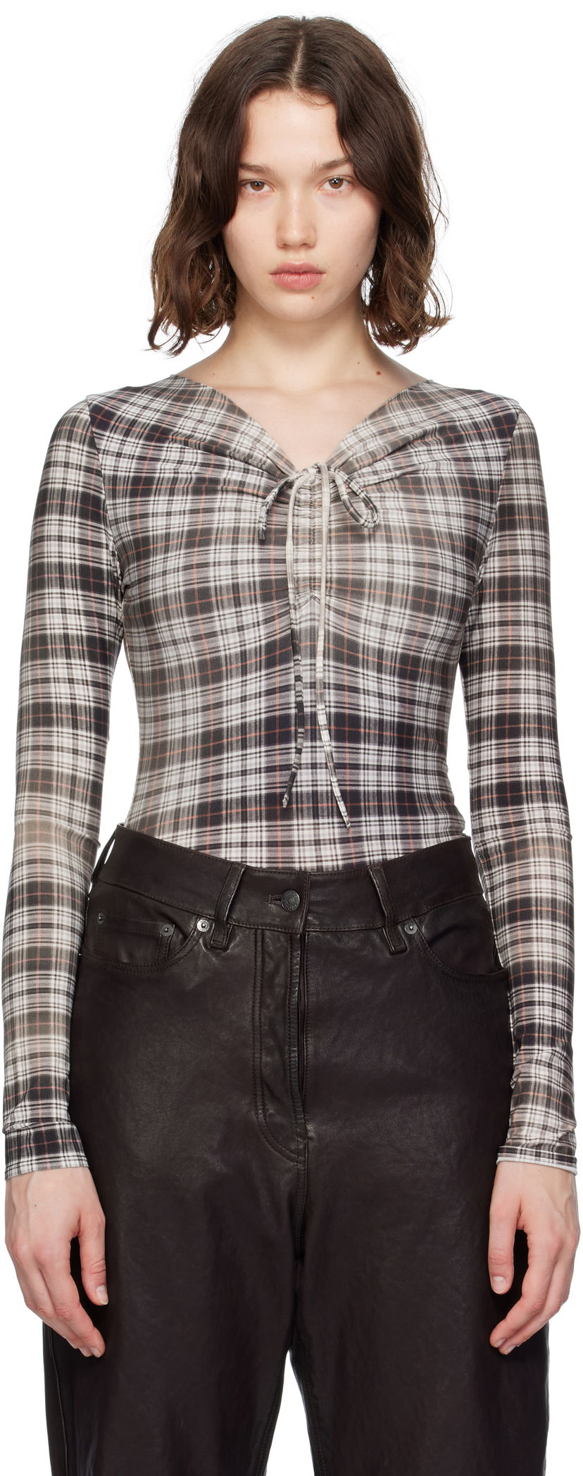 Футболка Acne Studios Acne Studios Faded Check Long Sleeve Top Різнокольоровий | AC0729-