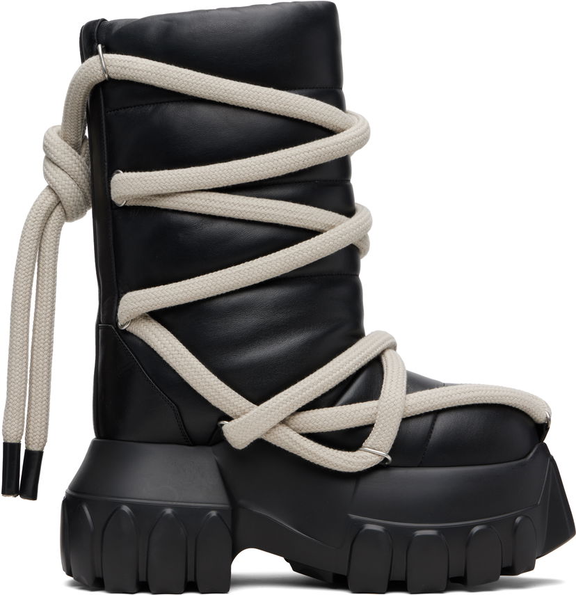 Кросівки та взуття Rick Owens Rick Owens Concordians Lunar Mega Tractor Boots чорний | RU02E1862 LLPPW3