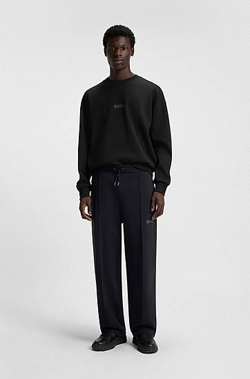 Спортивний костюм BOSS Cotton-blend Drawstring Tracksuit Bottoms with Front Seams and Embroidered Logo чорний | 50546780, 1
