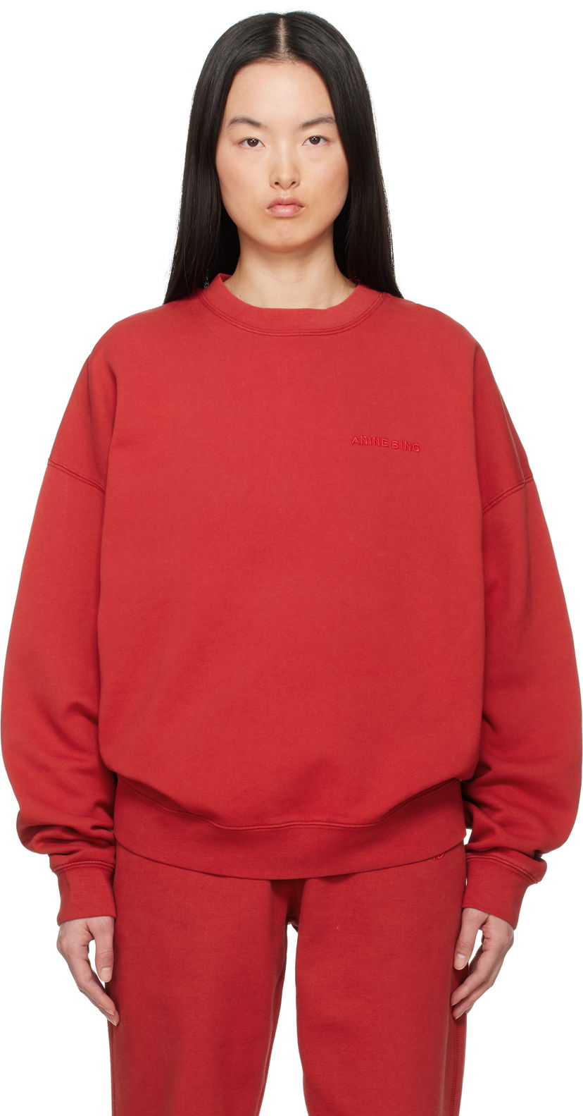 Cветр Anine Bing Anine Bing Miles Sweatshirt Червоний | A-08-11159-RED13