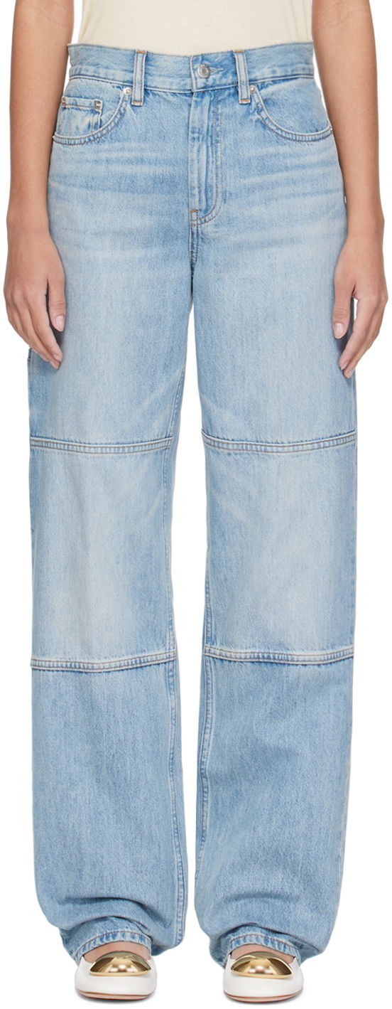 Джинси Helmut Lang Helmut Lang Carpenter Wide Leg Jeans Синій | O01DW207