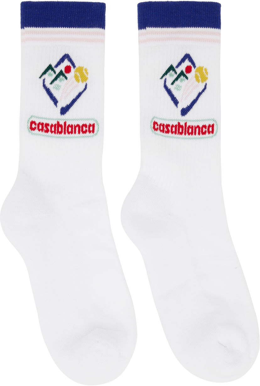 Шкарпетки Casablanca Casablanca Fuji Icon Socks білий | APF25-ACC-010-04