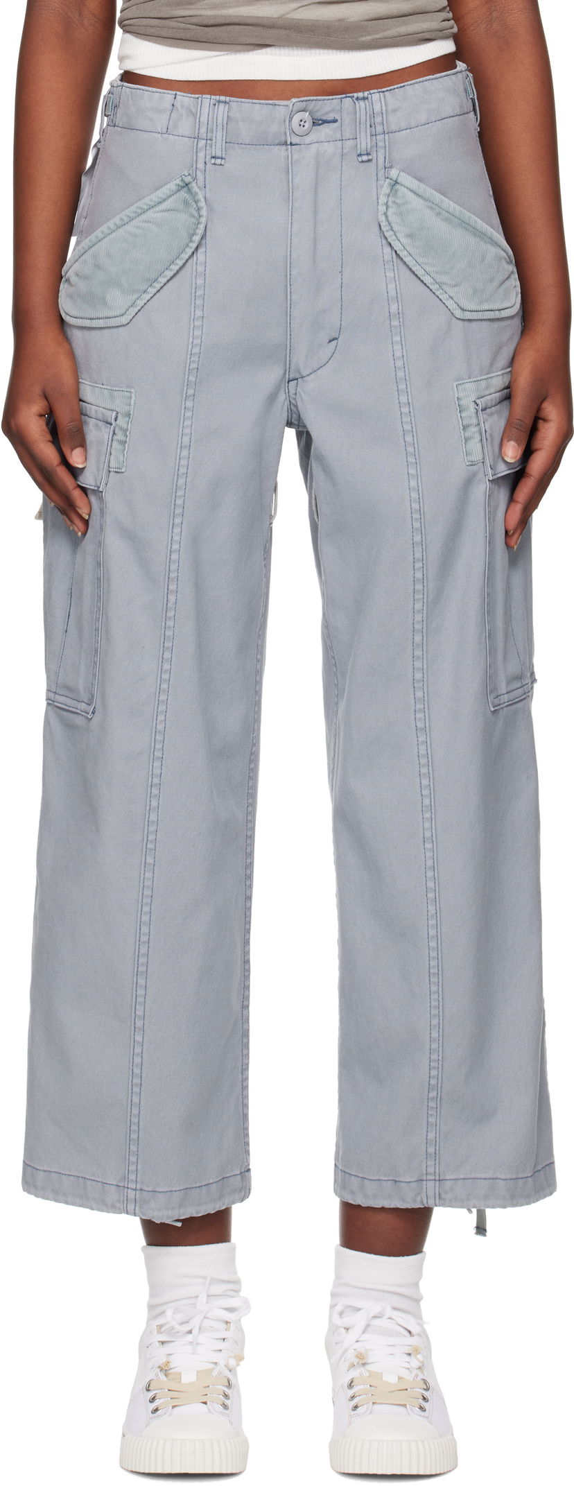 Штани карго R13 R13 Cropped Cargo Pants Сірий | R13WD320-D279A
