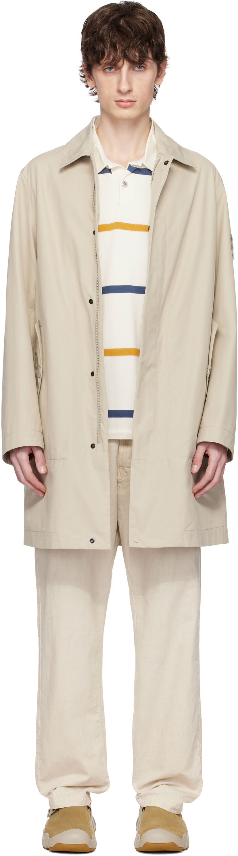 Дощовик Stone Island Stone Island Weatherproof Cotton Canvas Coat бежевий | K1S15 7100004 S00F1