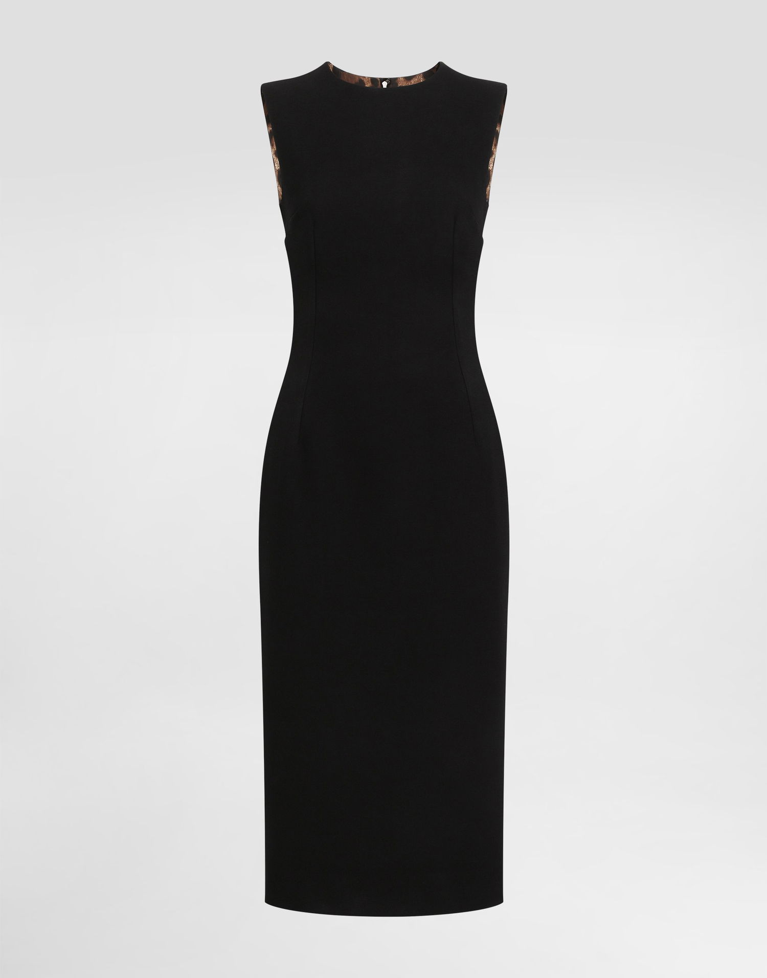 плаття Dolce & Gabbana Dolce & Gabbana Wool Sleeveless Dress with Leopard Print Detail чорний | F6GASTGDCSXN0000, 0
