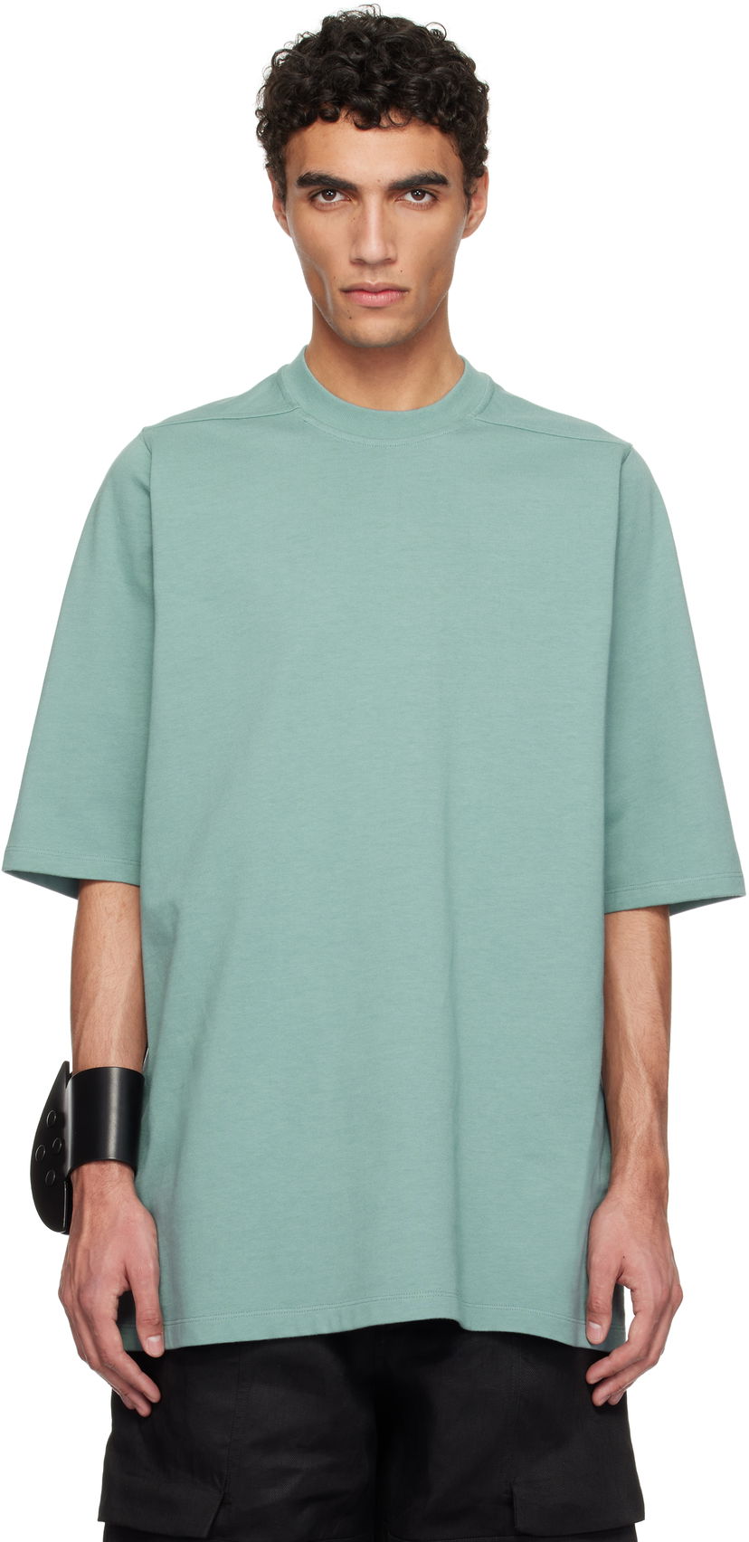 Футболка Rick Owens Rick Owens Hollywood Jumbo Short Sleeve T-Shirt Зелений | RU01E5249 BA