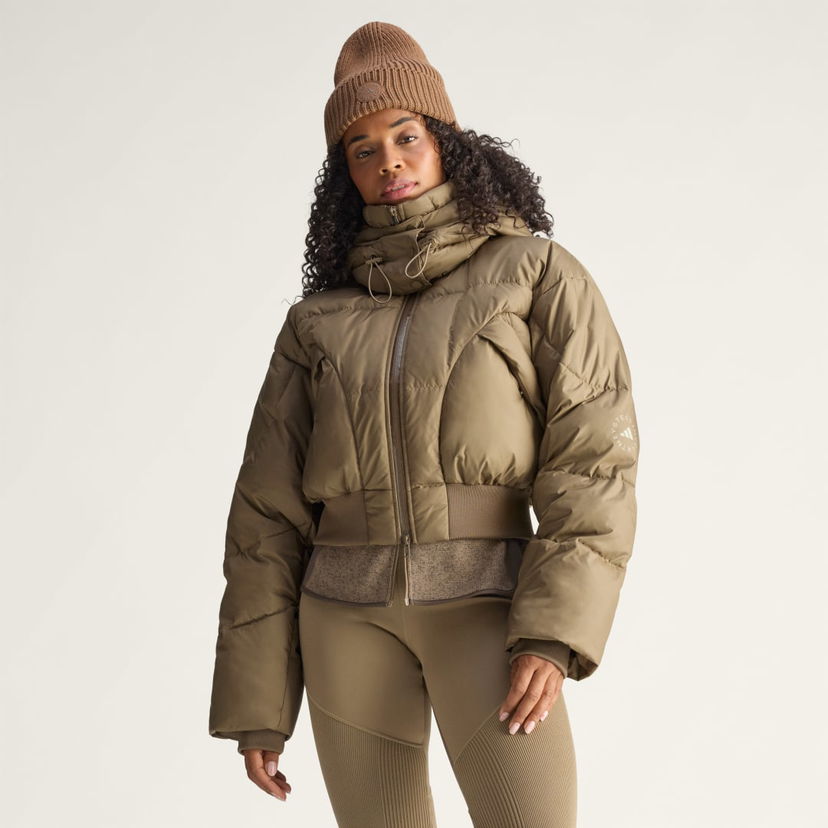 Пуховик adidas Performance Cropped Padded Winter Jacket by Stella McCartney Зелений | JM3652