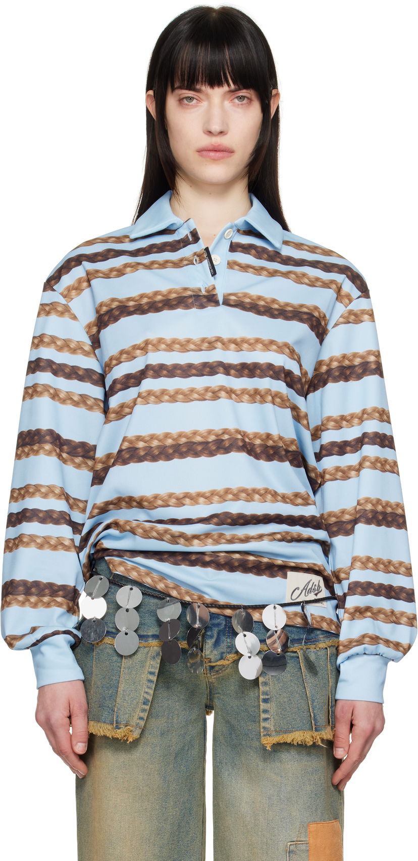 Сорочка поло Andersson Bell Andersson Bell Hair Braid Stripe Polo Синій | atb1264w