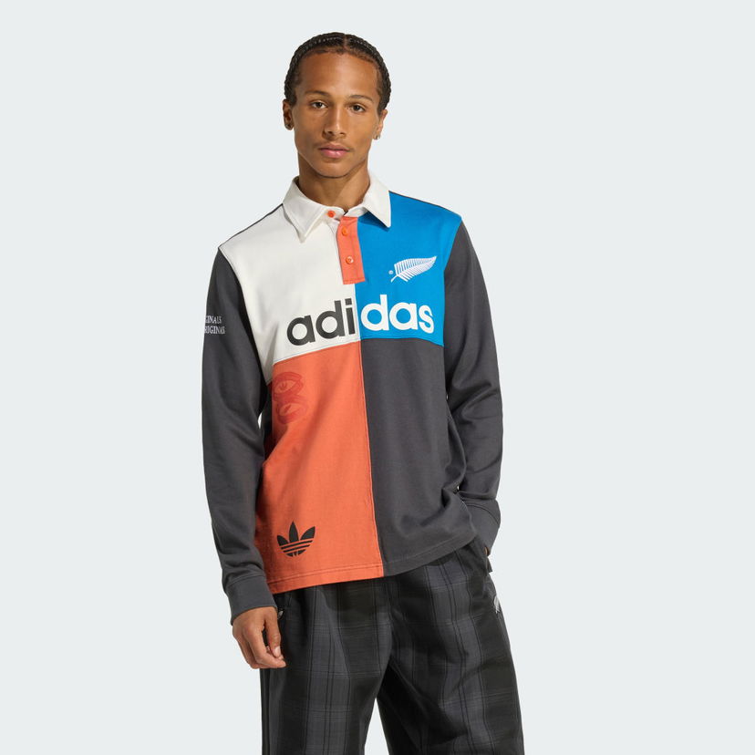 Сорочка поло adidas Performance ORIGINALS & ALL BLACKS HERITAGE RUGBY Long-Sleeve Polo Shirt Різнокольоровий | KG4638