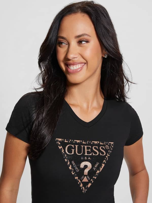Футболка GUESS Triangle Logo Stretch чорний | W3BI43J1314, 0