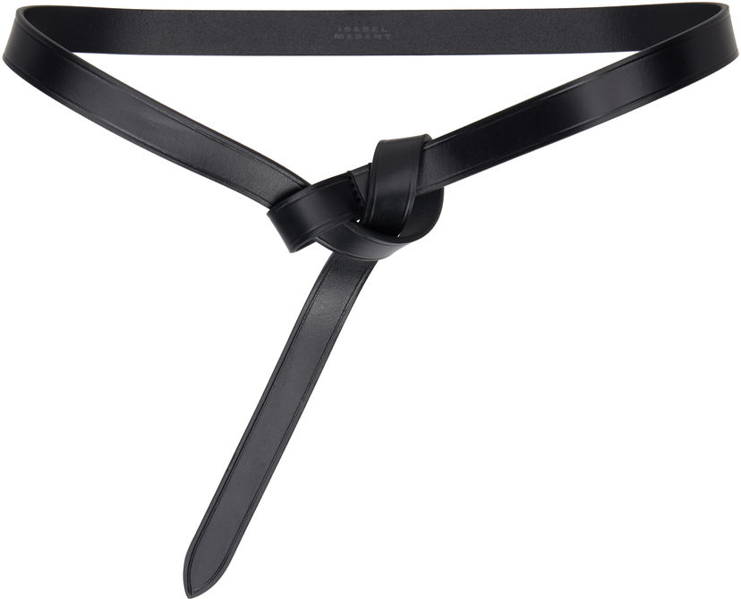Ремені ISABEL MARANT Kirka Leather Knot Tie Belt чорний | 24ACE248CFA-A3B65A