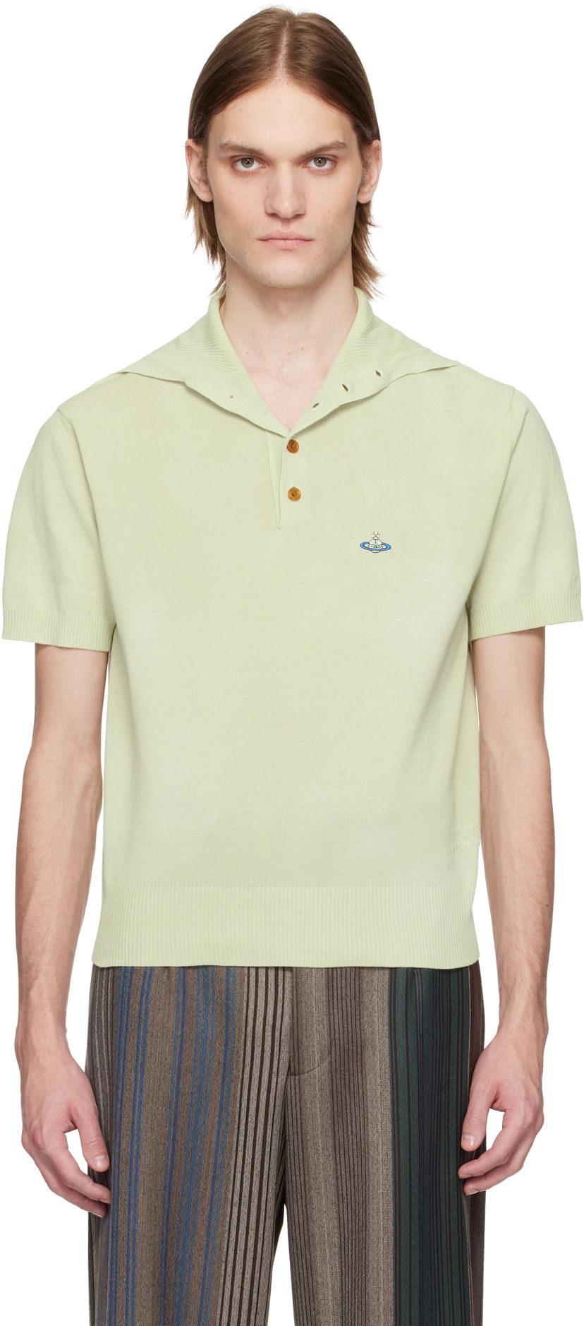 Сорочка поло Vivienne Westwood Vivienne Westwood Alex Knit Polo Shirt Зелений | 2701001P-Y003K-