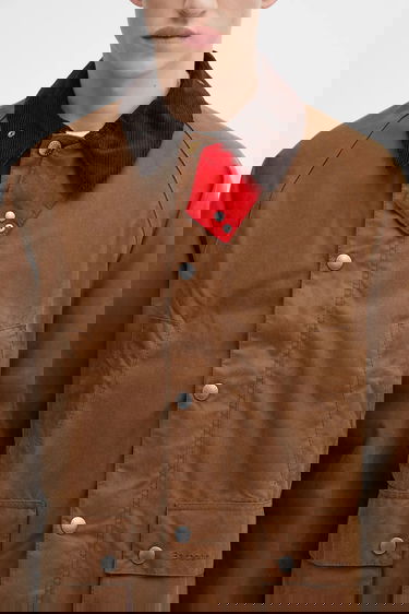 Куртка Barbour Paul Smith OS Bedale Wax Jacket with Red Snap Tab and Corduroy Collar Коричневий | MWX2515TA51, 3