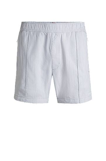 Шорти BOSS Vertical Stripe Cotton-Blend Shorts Сірий | 50534630