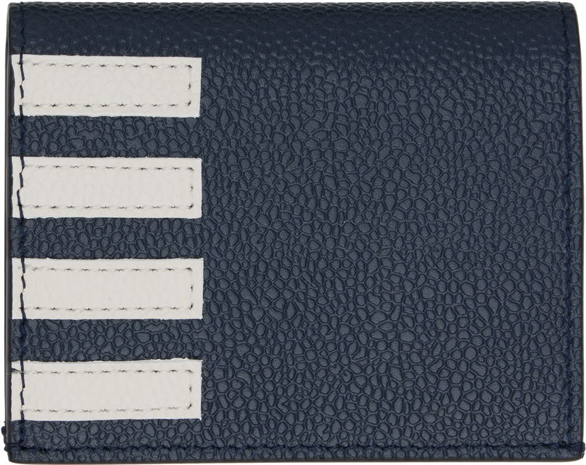 Гаманець Thom Browne Thom Browne Pebble Grain 4-Bar Double Card Holder темно-синій | UAW076A-00198
