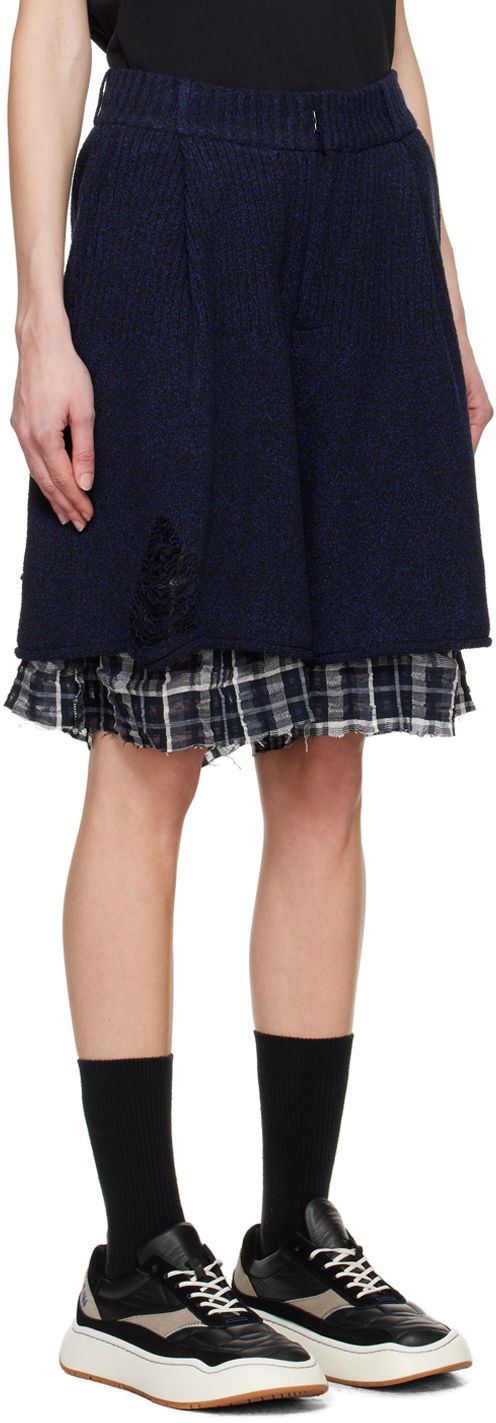 Шорти ADER ERROR Layered Knit Shorts темно-синій | BN01SSBT0401BK, 1