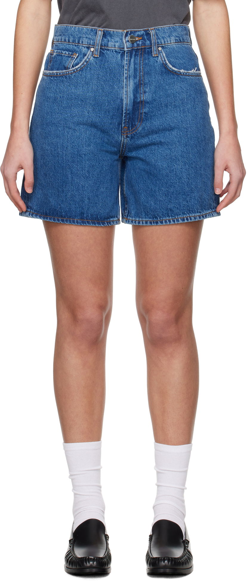 Шорти Anine Bing ANINE BING Kat Denim Shorts Синій | A-05-10677-WHD6