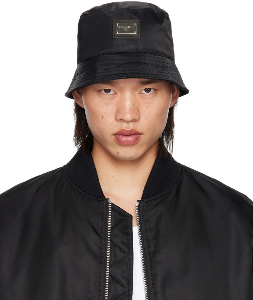 Капелюх Dolce & Gabbana Plate Bucket Hat чорний | GH701AGF853