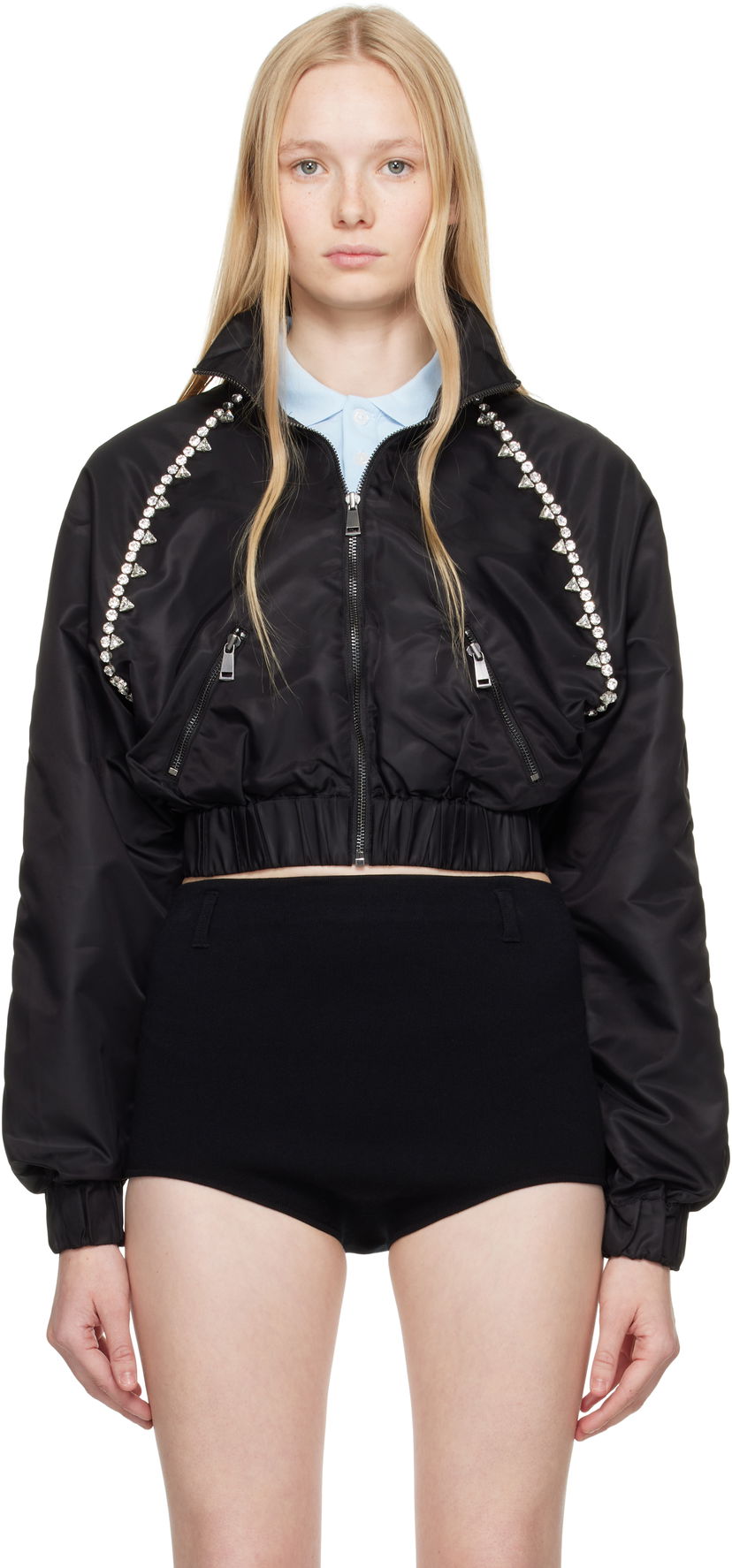 Куртка бомбер Area AREA Crystal Trim Track Jacket чорний | SS25OU0028FA02