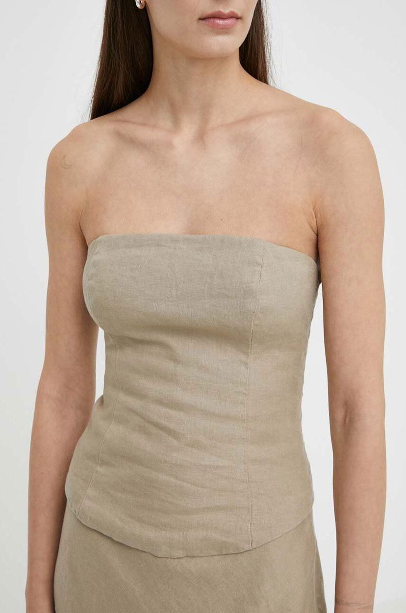 Безрукавка Samsoe Samsoe Samsoe Samsoe SAELYNN Linen Bandeau Top бежевий | F24100098