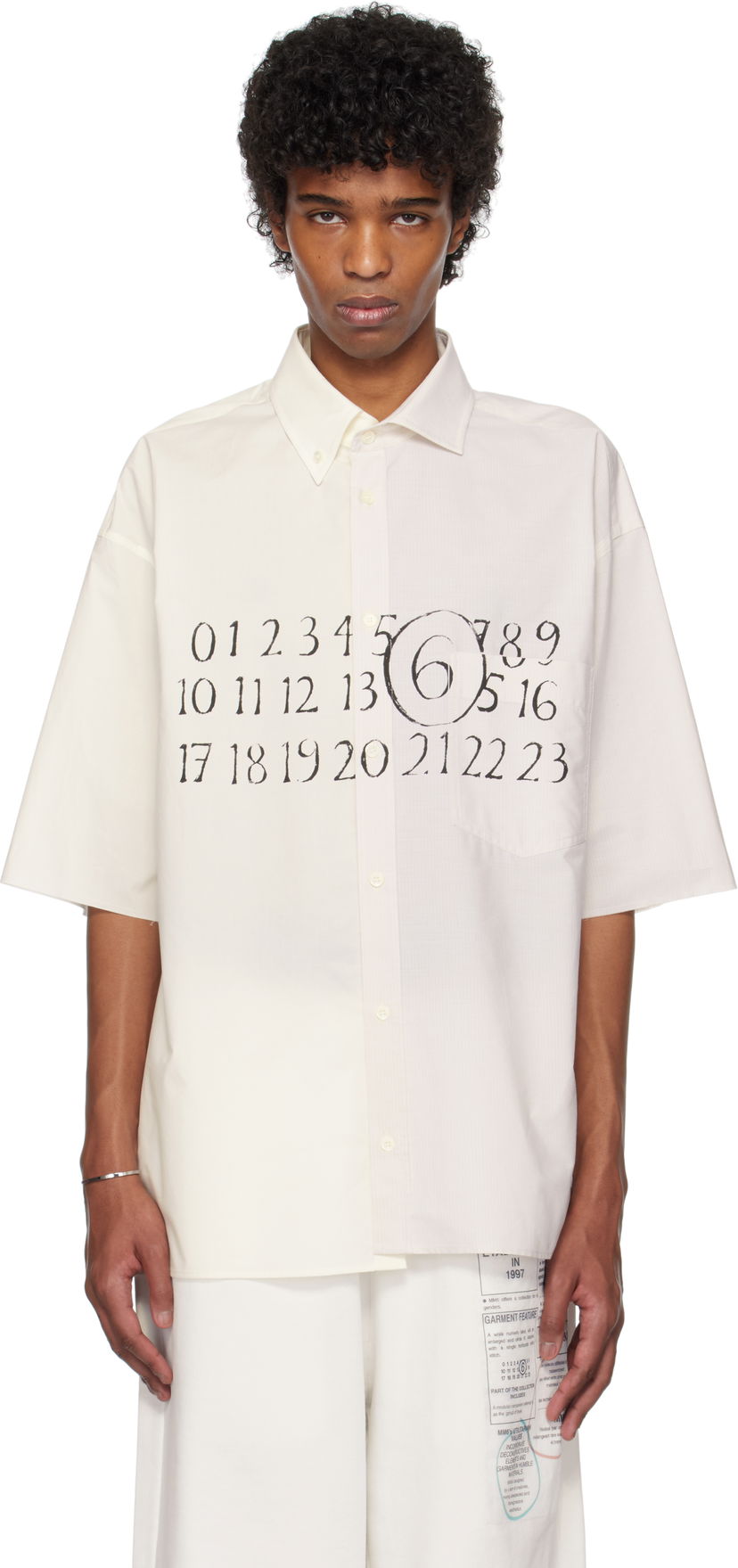Сорочка Maison Margiela MM6 Maison Margiela Asymmetric Poplin Shirt білий | SH0DR0007 MTN041