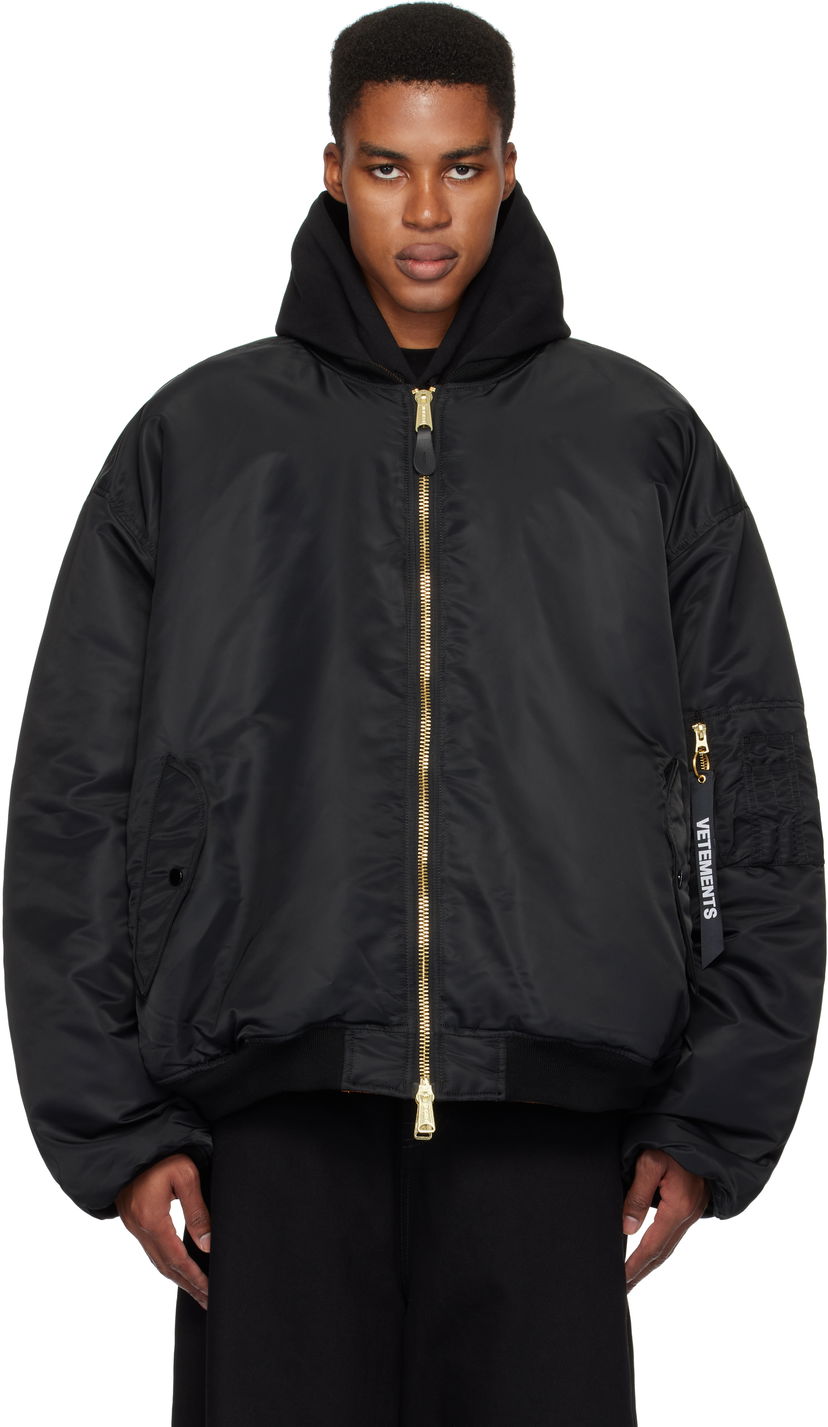 Куртка бомбер VETEMENTS Alpha Industries Edition Reversible Bomber Jacket чорний | UA66JA310B