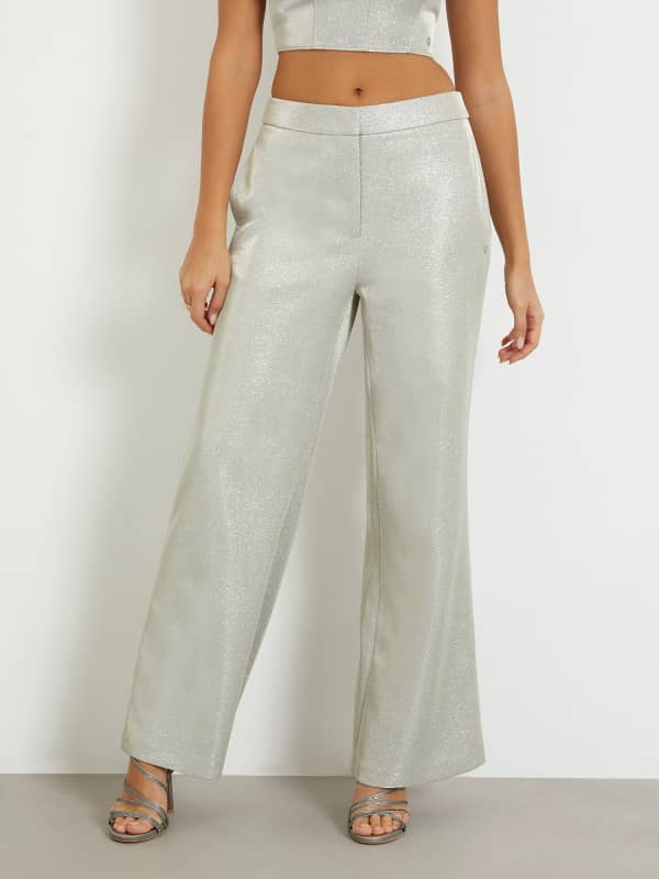 Штани GUESS Glitter Flare Pant Металік | W4PB69KCDC0, 0