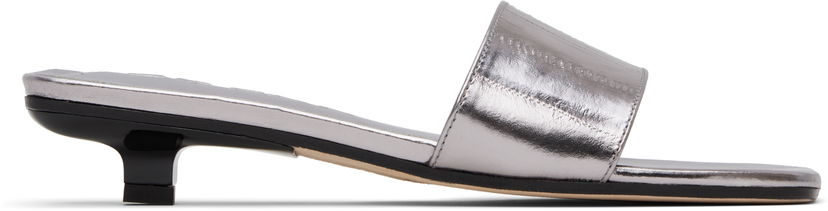 Аксесуари BY FAR BY FAR Ceni Eel Embossed Metallic Leather Heeled Sandals Металік | MWFHO014CL035ME032PL