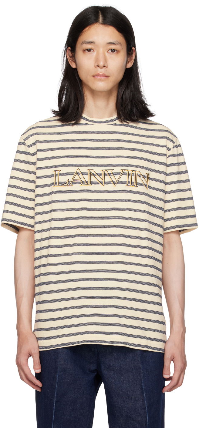 Футболка LANVIN Lanvin Striped T-Shirt бежевий | RM-TS0005-J004-E23