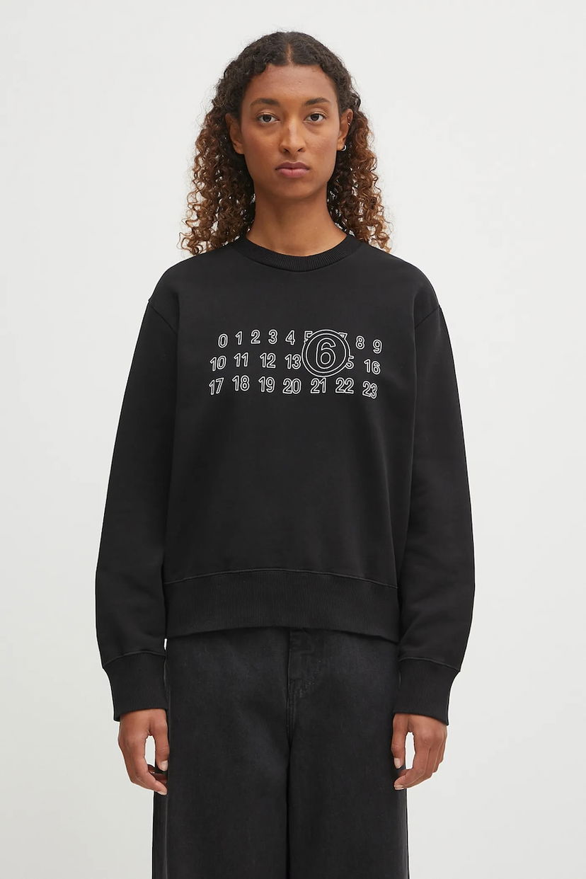 Світшоти Maison Margiela MM6 Maison Margiela Numbers Print Sweatshirt чорний | S52GU0248.M25025.900