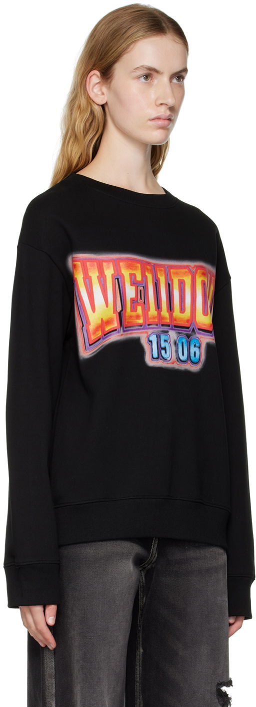 Cветр We11done We11done Crewneck Sweatshirt with Graphic Print чорний | WD-TS3-22-765-U-BK, 1