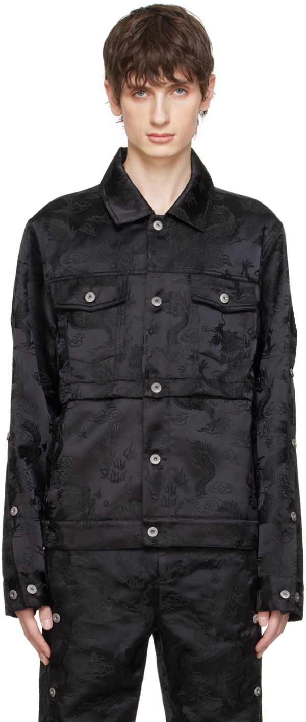 Куртка Feng Chen Wang Feng Chen Wang Dragon Jacquard Convertible Jacket чорний | FUS17JK07