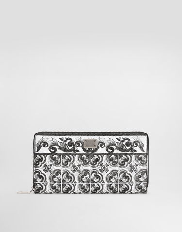 Гаманець Dolce & Gabbana Dolce & Gabbana Majolica Print Calfskin Zip-Around Wallet білий | BP1672AN719IU3TN, 0