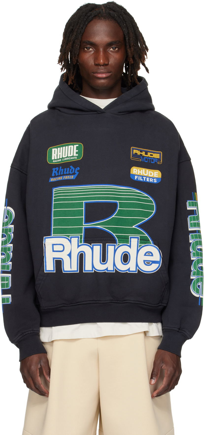 Світшоти Rhude Rhude Roadway Racing Hoodie чорний | RHPF25HO08012