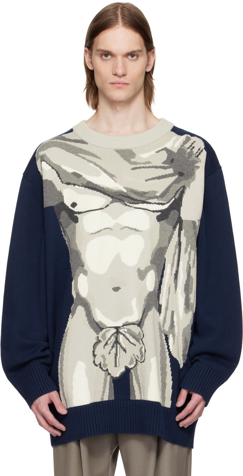 Cветр Charles Jeffrey Loverboy Charles Jeffrey LOVERBOY Bust Graphic Sweater темно-синій | 54091001