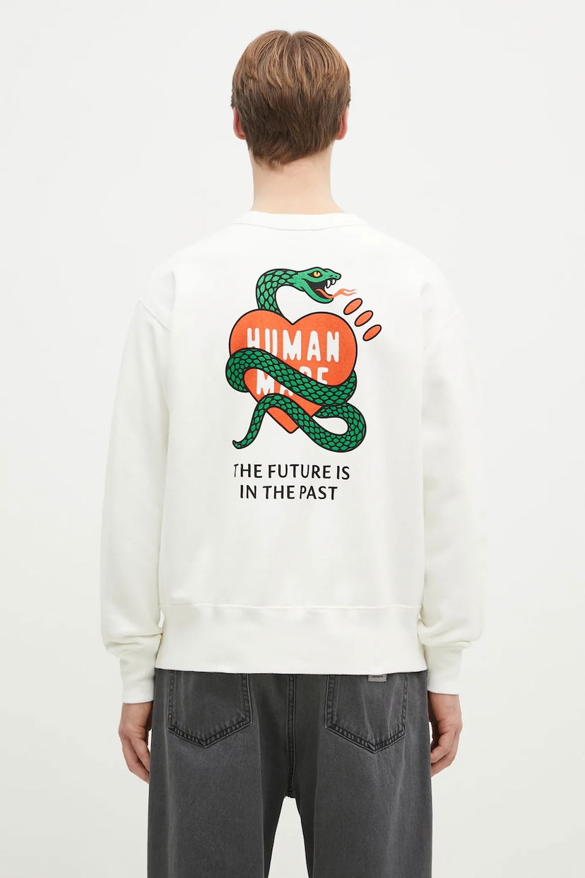 Світшоти Human Made TSURIAMI Sweatshirt with graphic print білий | HM29CS011