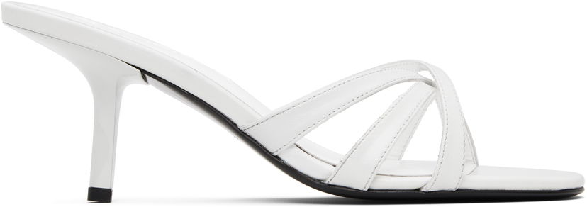 Догляд за взуттям BY FAR BY FAR Julie Creased Calf Leather Heeled Sandals білий | MWFHO020CL034WH025PL