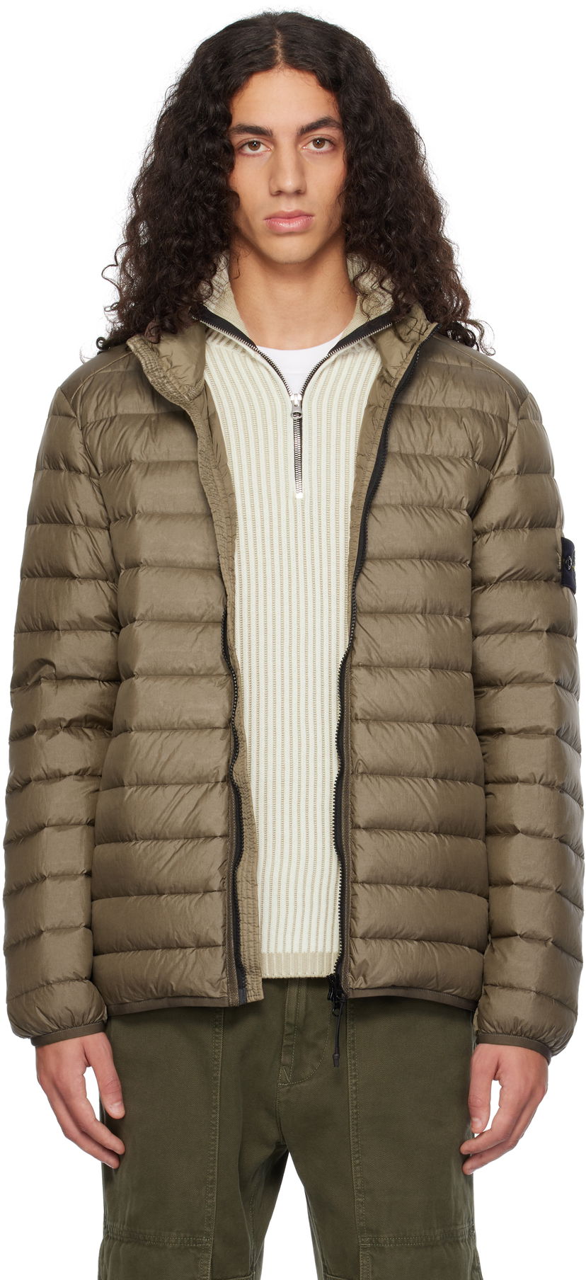 Пуховик Stone Island Loom Woven Chambers Down Jacket Коричневий | 811542924