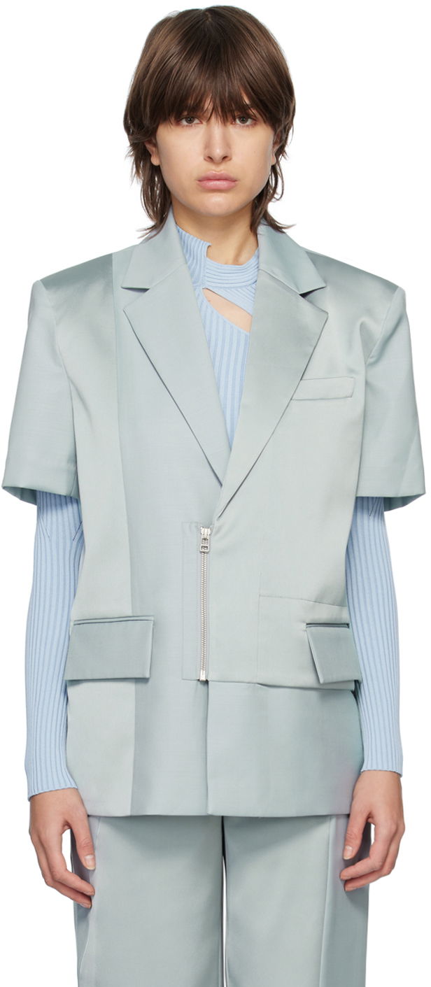 Куртка Feng Chen Wang Feng Chen Wang Short Sleeve Blazer Синій | FMS15JK07