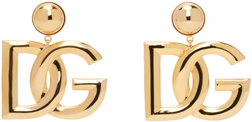 Сережки Dolce & Gabbana Gold 'DG' Earrings Металік | WEN6P3 W1111
