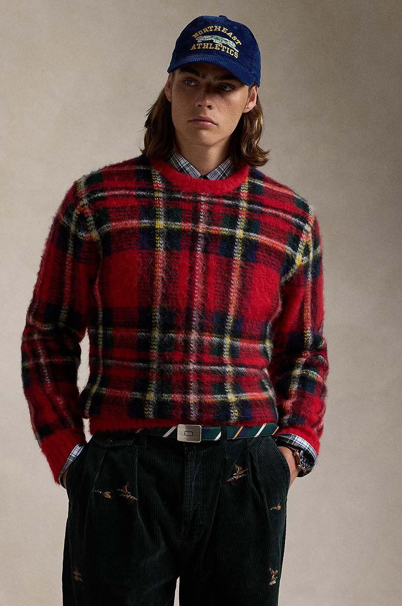 Cветр Polo by Ralph Lauren Plaid Wool Sweater Червоний | 710949292