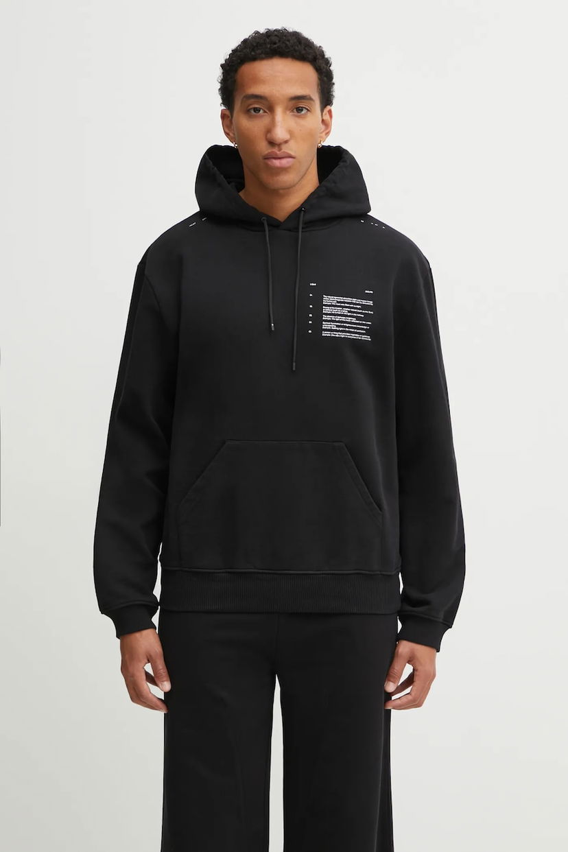 Світшоти HELIOT EMIL Cotton Printed Hoodie чорний | AW25.M.08.087.BLK01