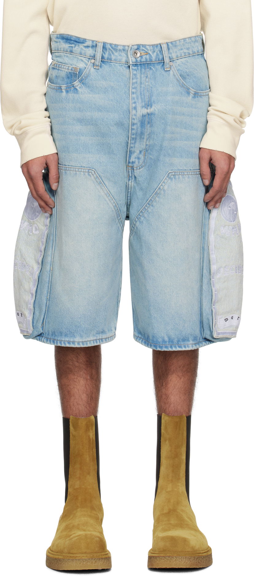 Шорти Who Decides War Who Decides War Side Embroidery Denim Shorts Синій | 1121020008SS25
