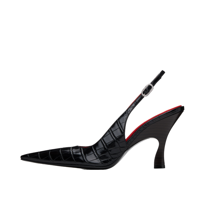 Кросівки та взуття Stella McCartney Elsa Pointed Toe Slingback Heels чорний | 810524AP0AU0
