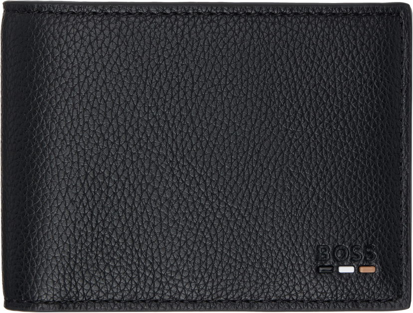 Гаманець BOSS Leather Bifold Wallet чорний | 50536512