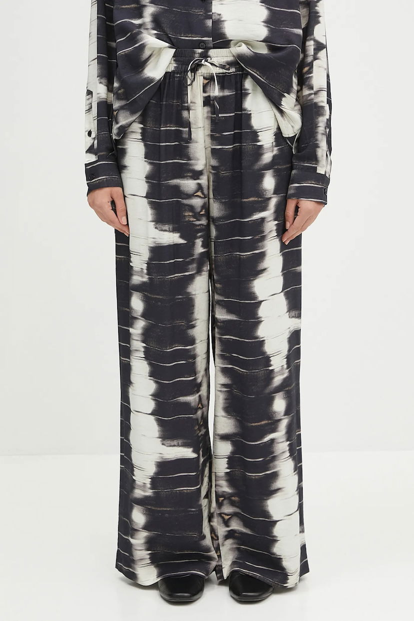 Штани Samsoe Samsoe Samsoe Samsoe Saneem High-Waist Wide-Leg Pants Різнокольоровий | F24100163