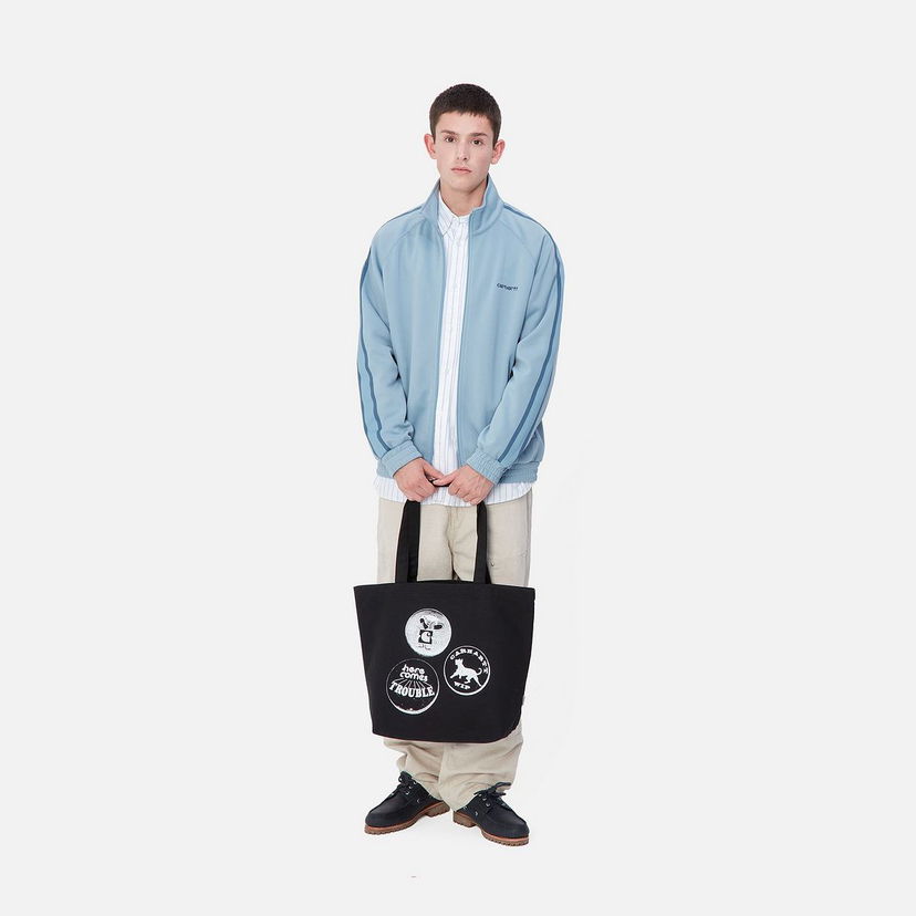 сумка-тоут Carhartt WIP Black Canvas Tote Bag with Graphic Pins Print чорний | I033975_5