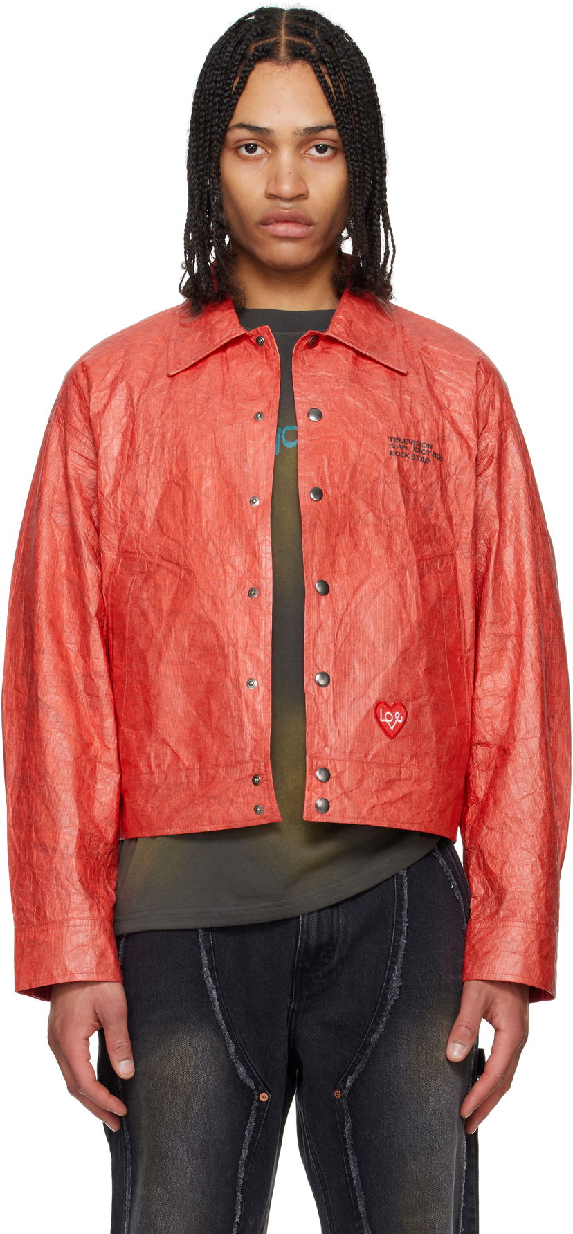 Куртка бомбер Andersson Bell Andersson Bell Guitarist Printed Tyvek Jacket Червоний | awa688u