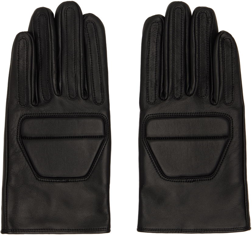 Рукавички Yohji Yamamoto Yohji Yamamoto Padded Short Leather Gloves чорний | HL-W01-779