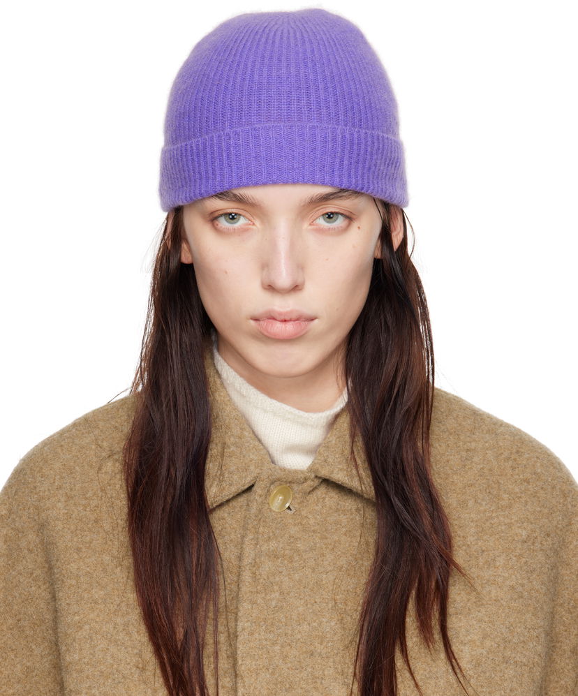 Шапка AURALEE Ribbed Beanie Фіолетовий | A24AC09BC